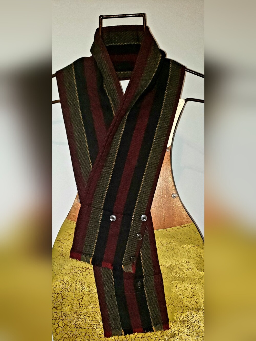 Macy's Men's Store 100% Pure Merino Wool Scarf Featuring a Tartan Pattern